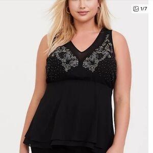 Torrid Beaded Sleeveless Peplum Top 3